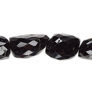 Bead, black tourmaline (natural), medium to large hand-faceted tumbled nugget, Mohs hardness 7 to 7-1/2. Sold per 15-1/2&quot; to 16&quot; strand.