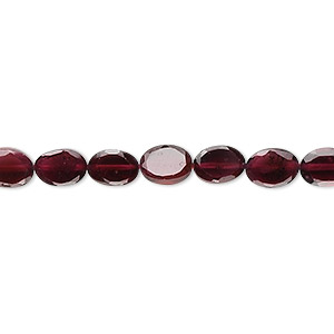 Bead, garnet (dyed), 6x4mm hand-cut faceted oval, B grade, Mohs hardness 7 to 7-1/2. Sold per 15-1/2&quot; to 16&quot; strand.