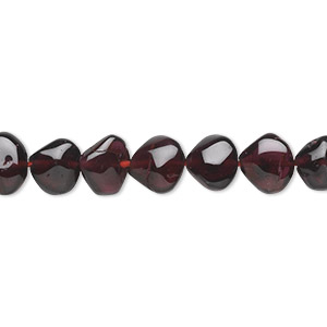 Bead, garnet (dyed), 7x7mm hand-cut puffed teardrop, B- grade, Mohs hardness 7 to 7-1/2. Sold per 16-inch strand.