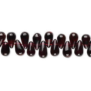 Bead, garnet (dyed), 8x4mm hand-cut top-drilled rounded teardrop, B grade, Mohs hardness 7 to 7-1/2. Sold per 15-1/2&quot; to 16&quot; strand.
