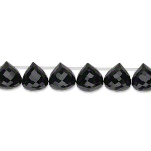 Bead, black onyx (dyed), 8x8mm faceted top-drilled teardrop, B grade, Mohs hardness 6-1/2 to 7. Sold per pkg of 10.