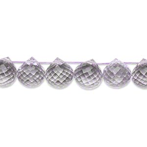 Bead, lavender amethyst (natural), 8x8mm-9x8.5mm hand-cut top-drilled faceted teardrop, B grade, Mohs hardness 7. Sold per pkg of 10.