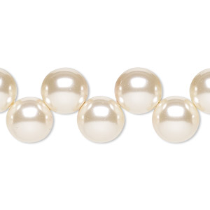 Bead, Preciosa, Czech pressed glass druk, opaque pearl white, 10mm top-drilled round. Sold per pkg of 10.