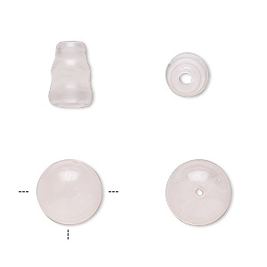 Bead, rose quartz (dyed), 9x7mm cone and 10mm T-drilled round, B grade, Mohs hardness 7. Sold per pkg of (2) 2-piece sets.