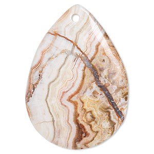 Focal, Italian &quot;onyx&quot; (natural), 47x34mm teardrop, B grade, Mohs hardness 3. Sold individually.