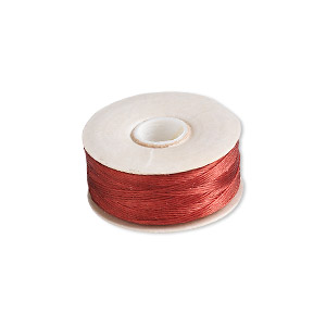 Thread, Nymo&reg;, nylon, red, size D. Sold per 64-yard bobbin.