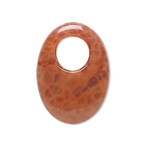 Focal, fire crackle agate (dyed / heated), 30x22mm oval go-go, B- grade, Mohs hardness 6-1/2 to 7. Sold individually.