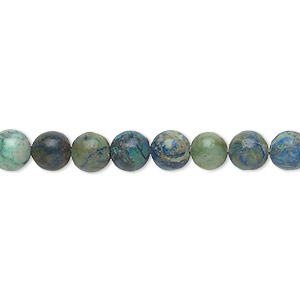 Bead, chrysocolla (stabilized), 6mm round, B grade, Mohs hardness 2 to 4. Sold per 15-1/2&quot; to 16&quot; strand.