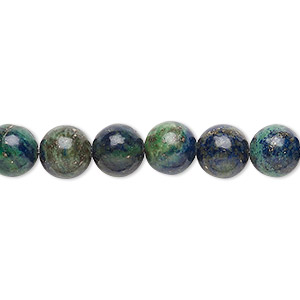 Bead, chrysocolla (stabilized), 8mm round, B grade, Mohs hardness 2 to 4. Sold per 15-1/2&quot; to 16&quot; strand.