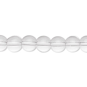Bead, glass, clear, 8mm round. Sold per 36-inch strand. - Fire Mountain ...