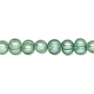 Pearl, cultured freshwater (dyed), sage, 5-7mm semi-round, D grade, Mohs hardness 2-1/2 to 4. Sold per 15-inch strand.