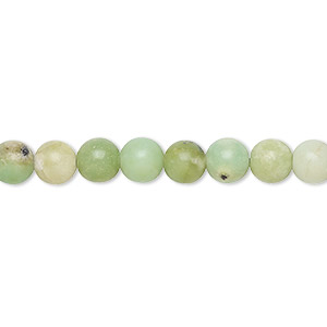 Bead, Chinese &quot;chrysoprase&quot; (serpentine) (natural), 6mm round, B grade, Mohs hardness 2-1/2 to 6. Sold per 15-inch strand.