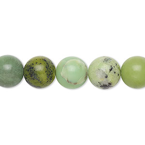 Bead, Chinese &quot;chrysoprase&quot; (serpentine) (natural), 10mm round, B- grade, Mohs hardness 2-1/2 to 6. Sold per 15-inch strand.