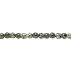 Bead, Russian serpentine (natural), 4mm round, B grade, Mohs hardness 2-1/2 to 5. Sold per 15-1/2&quot; to 16&quot; strand.