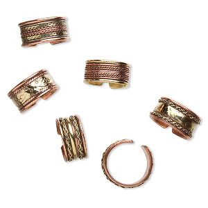Finger Rings Mixed Metals Copper Colored