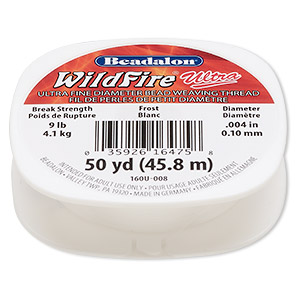 Thread, WildFire™, polyester, frost, size 0.1 weaving thickness. Sold per  50 yard spool. - Fire Mountain Gems and Beads