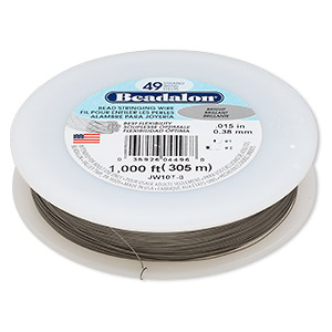 Wire, Beadalon®, nylon and stainless steel, bright, 49 strand
