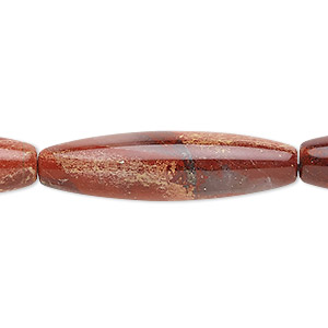Bead, red rainbow jasper (natural), 36x10mm oval, B grade, Mohs hardness 6-1/2 to 7. Sold per 15-1/2&quot; to 16&quot; strand.