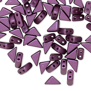 Bead, Tango&#153;, Czech pressed glass, opaque pastel bordeaux, 8x6x6mm triangle with (2) 0.7-0.8mm holes. Sold per 10-gram pkg, approximately 65 beads.