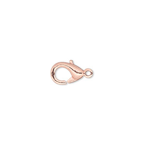 Clasp, lobster claw, copper-plated brass, 11x6.5mm. Sold per pkg of 10.
