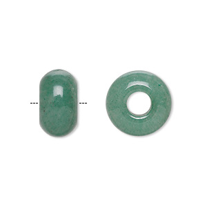 Bead, Dione&reg;, green aventurine (natural), 14x8mm rondelle, B grade, Mohs hardness 7. Sold per pkg of 2.
