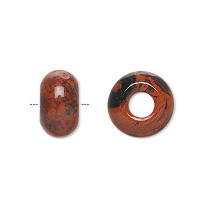 Bead, Dione&reg;, brecciated jasper (natural), 14x8mm rondelle, B grade, Mohs hardness 6-1/2 to 7. Sold per pkg of 2.