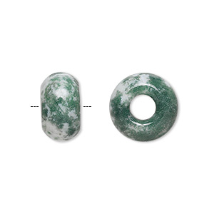 Bead, Dione&reg;, tree agate (natural), 14x8mm rondelle, B grade, Mohs hardness 6-1/2 to 7. Sold per pkg of 2.