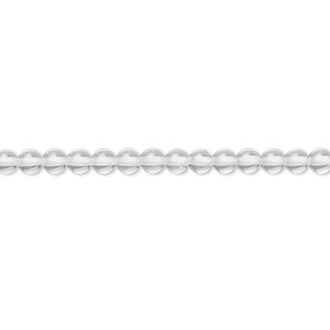 Bead, quartz crystal (natural), 3mm hand-cut round, B grade, Mohs hardness 7. Sold per 15-1/2&quot; to 16&quot; strand.