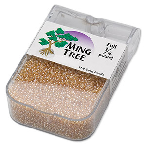 Seed bead, Ming Tree&#153;, glass, transparent luster tan, #11 round. Sold per 1/4 pound pkg.
