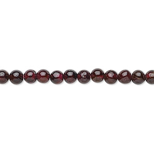 Bead, garnet (dyed), 3-4mm hand-cut round, C grade, Mohs hardness 7 to 7-1/2. Sold per 14-inch strand.