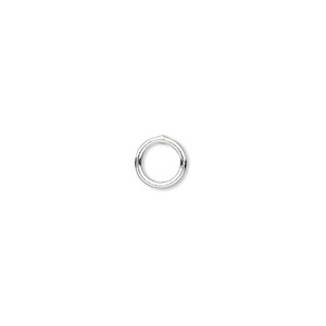Jump ring, sterling silver, 7mm soldered round, 5mm inside diameter, 18 gauge. Sold per pkg of 8.
