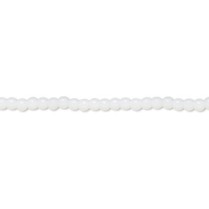 Bead, Czech pressed glass, opaque white, 2mm round. Sold per 15-1/2&quot; to 16&quot; strand.