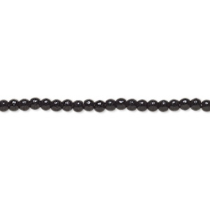 Bead, Czech pressed glass, opaque black, 2mm round. Sold per 15-1/2&quot; to 16&quot; strand.