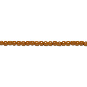 Bead, Czech pressed glass, opaque brown, 2mm round. Sold per 15-1/2&quot; to 16&quot; strand.