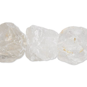 Bead, quartz crystal (natural), medium rough nugget, Mohs hardness 7. Sold per 15-1/2&quot; to 16&quot; strand.