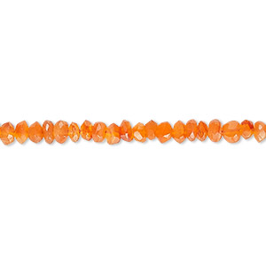 Bead, carnelian (dyed / heated), 3x2mm-4x2mm hand-cut faceted rondelle, B- grade, Mohs hardness 6-1/2 to 7. Sold per 15-1/2&quot; to 16&quot; strand.