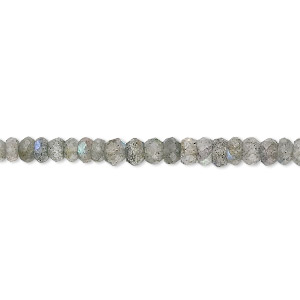 Bead, labradorite (natural), 3x2mm-4x3mm hand-cut faceted rondelle, B grade, Mohs hardness 6 to 6-1/2. Sold per 15-1/2&quot; to 16&quot; strand.