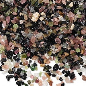 Inlay chip, multi-tourmaline (natural), mini undrilled chip, Mohs hardness 7 to 7-1/2. Mini chips range in size from approximately 1mm to 9mm. Sold per 50-gram pkg.