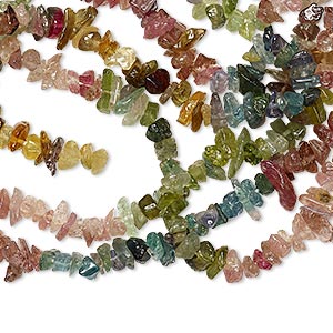 Bead, multi-tourmaline (natural), small chip, Mohs hardness 7 to 7-1/2. Sold per 34-inch strand.