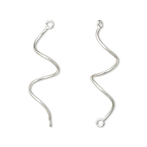 Link, fine silver, 30x10mm curved. Sold per pkg of 2.