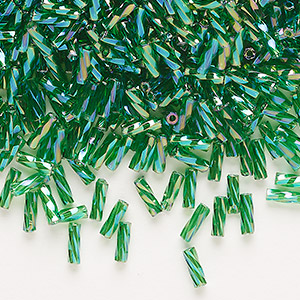 Bugle Beads Glass Greens