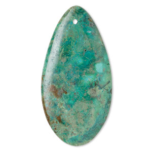 Focal, turquoise (dyed / stabilized), 80x42mm freeform oval, C grade, Mohs hardness 5 to 6. Sold individually.