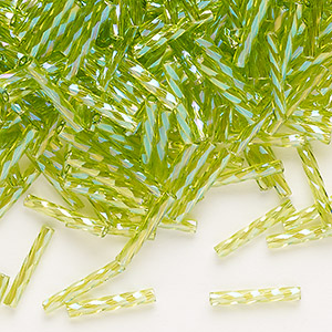 Bugle Beads Glass Greens