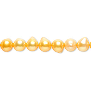 Pearl, cultured freshwater (dyed), buttercup, 6-7mm flat-sided potato, D grade, Mohs hardness 2-1/2 to 4. Sold per 16-inch strand.