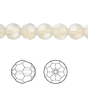 Bead, Crystal Passions&reg;, sand opal, 8mm faceted round (5000). Sold per pkg of 12.