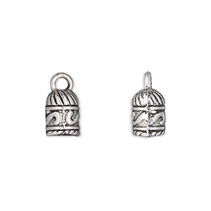 Cord end, glue-in, antique silver-plated pewter (zinc-based alloy),  10x7mm barrel, 5mm inside diameter. Sold per pkg of 20. - Fire Mountain  Gems and Beads