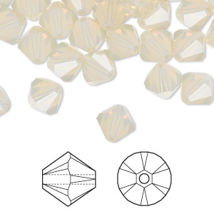 Bead, Crystal Passions&reg;, sand opal, 8mm faceted bicone (5301). Sold per pkg of 12.
