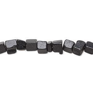 Bead, blackstone (dyed), small chip, Mohs hardness 6-1/2 to 7. Sold per 34-inch strand.