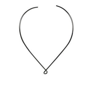 Neckwire, gunmetal-plated brass, 2mm round with smooth teardrop, 15 inches. Sold individually.