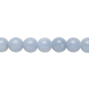 Bead, angelite (waxed), 8mm round, B grade, Mohs hardness 3 to 3-1/2. Sold per 15-1/2&quot; to 16&quot; strand.
